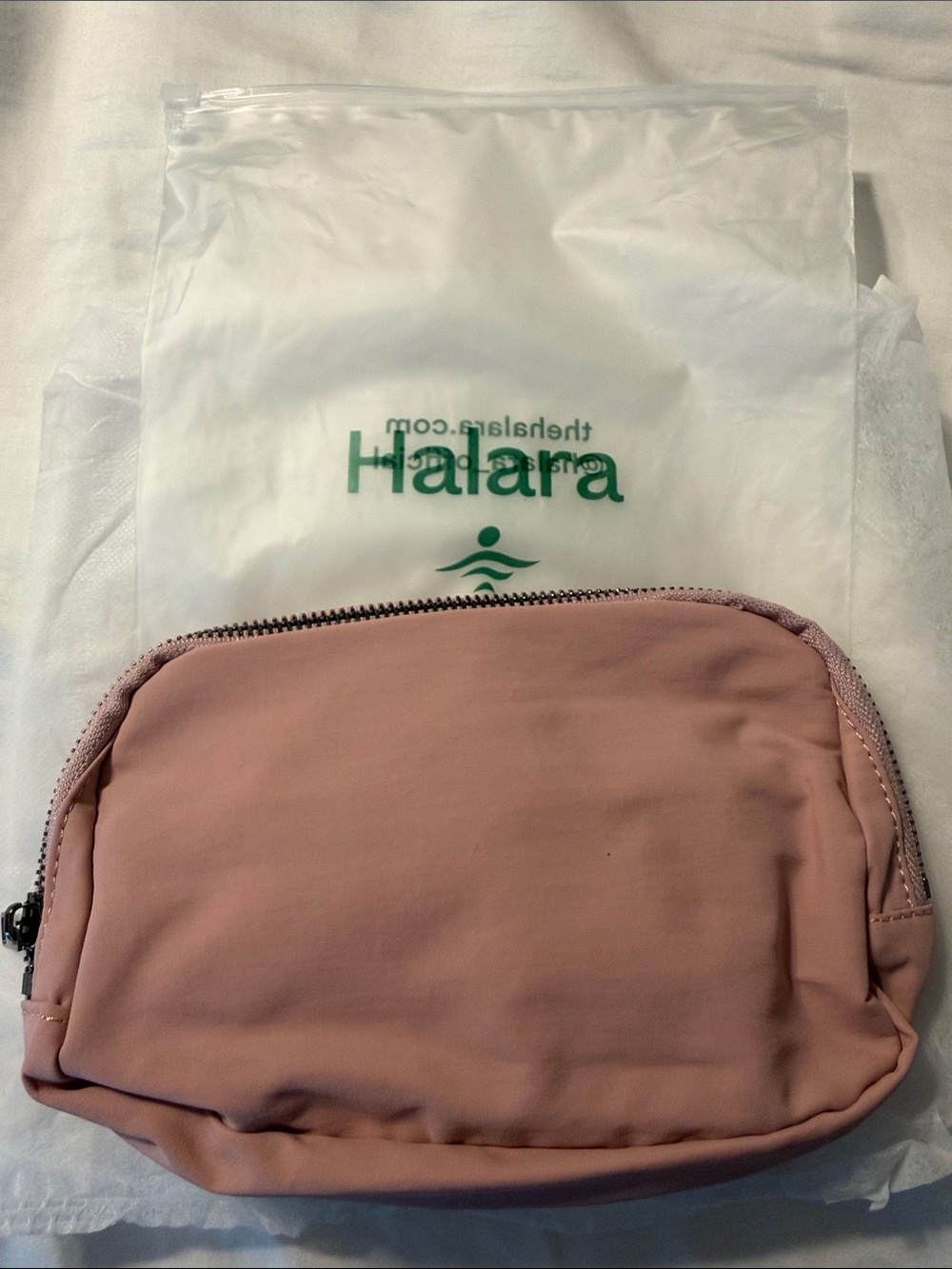 HALARA Blush Pink Zipper Cosmetic Pouch
